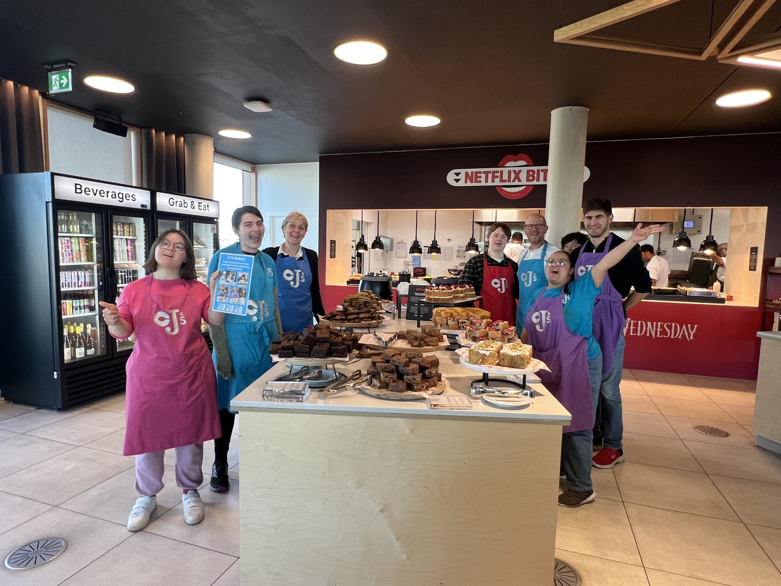 Photo of CJs tean at Netflix canteen