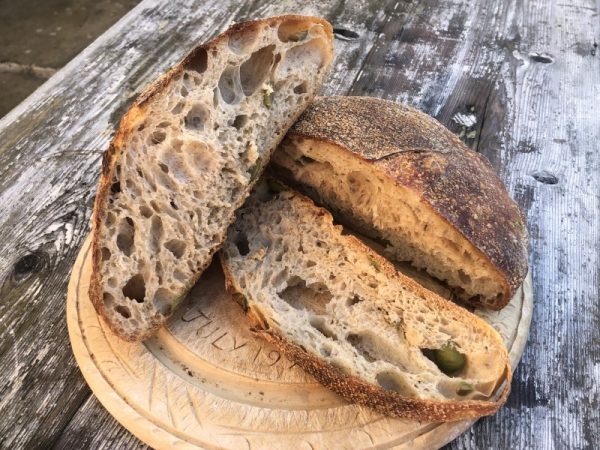 Rosemary and olive sourdough bread