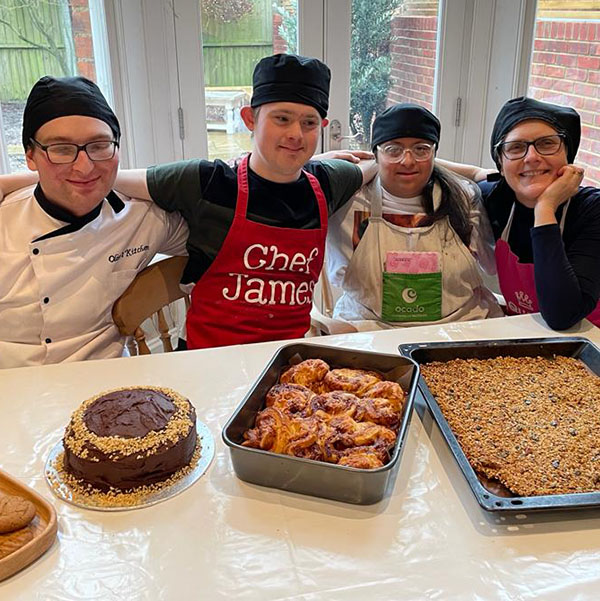 4 chefs with their bakes